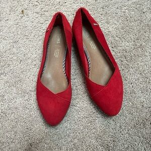 TOMS Red Women's pointed Flats